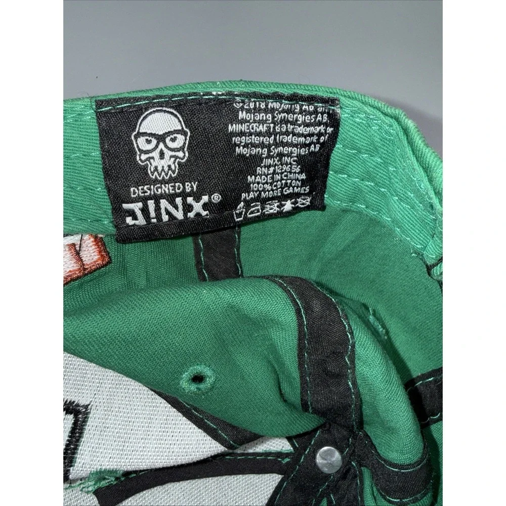 Jinx Minecraft Creeper Mob TNT‎ Youth Hat Green Checkered Snapback Baseball Cap